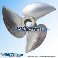 CNC Aluminum propeller 3814 3 bladed 3/16" shaft prop RC Boat