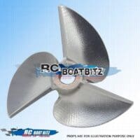 CNC Aluminum propeller 3814 3 bladed 3/16" shaft prop RC Boat